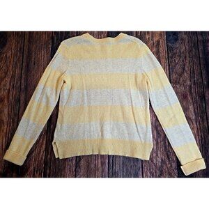 Gap Wool Blend Sweater Pullover Striped Yellow Long Sleeve Lightweight Women's M